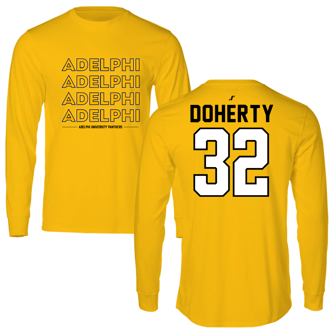 Adelphi University Lacrosse Gold General Performance Long Sleeve - #32 Brian Doherty