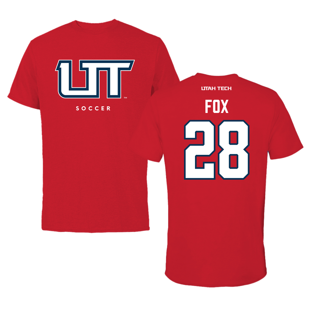 Utah Tech University Soccer Red Tee - #28 Lacy Fox