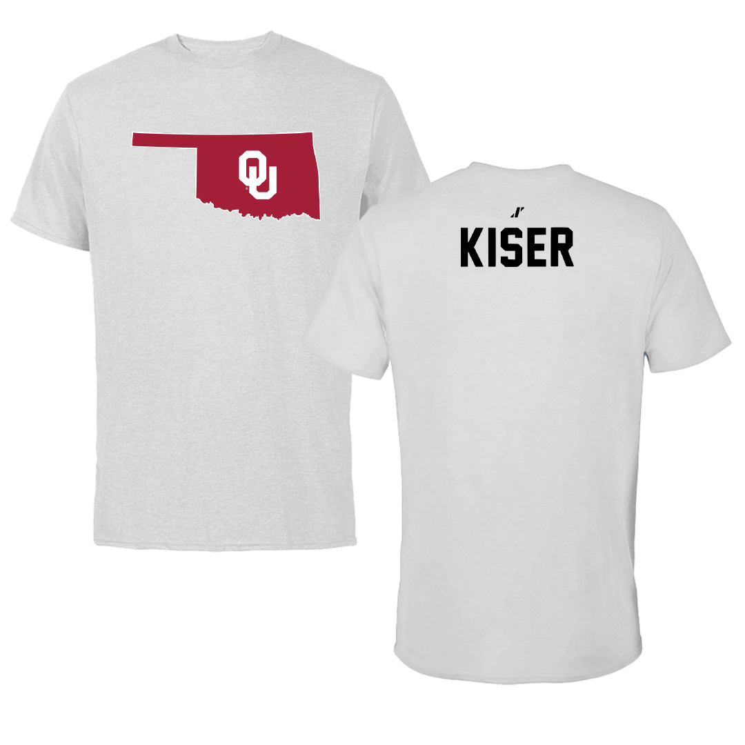 University of Oklahoma TF and XC Light Gray State Performance Tee - Austin Kiser