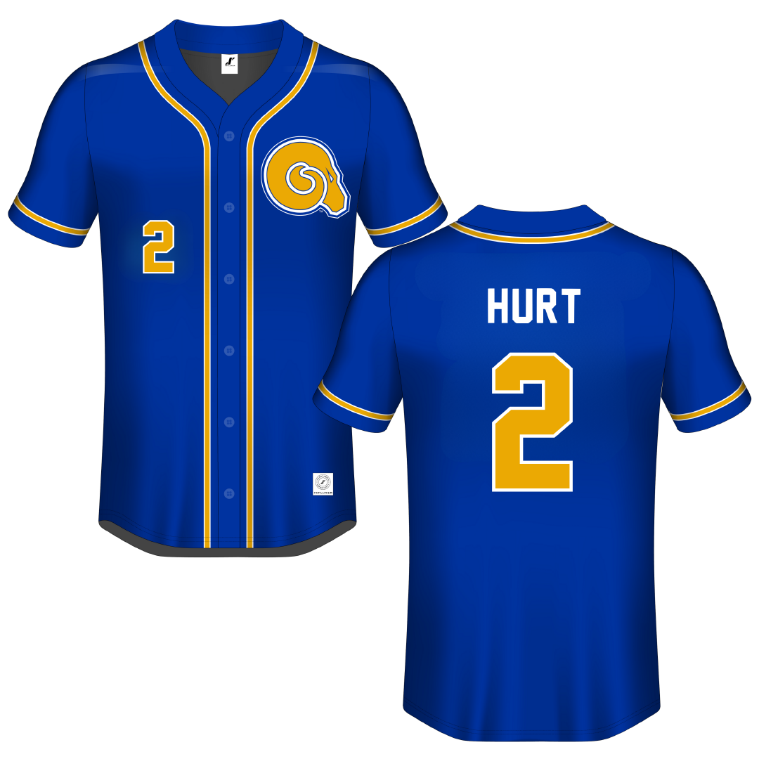 Albany State University Blue Button-Down Jersey - #2 Madison Hurt