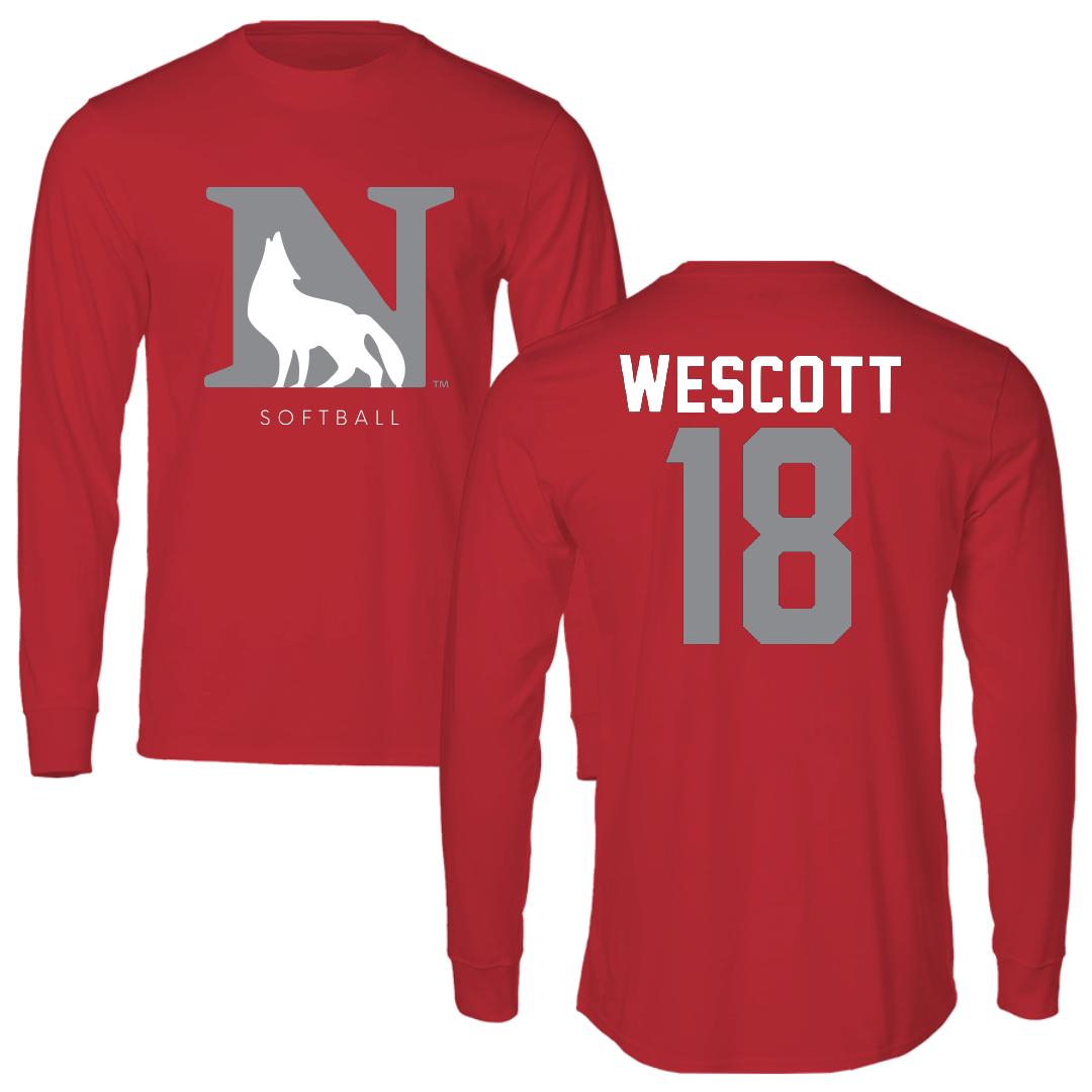 Newberry College Softball Red Long Sleeve - #18 Natalie Wescott