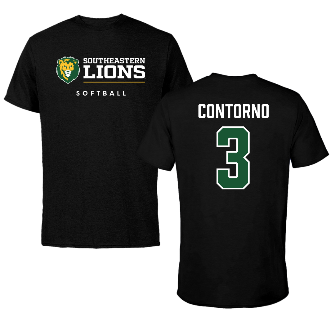 Southeastern Louisiana University Softball Black Performance Tee - #3 Addison Contorno