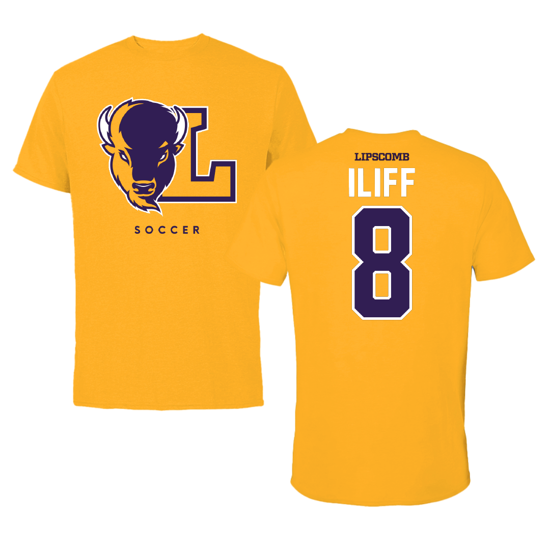 Lipscomb University Soccer Gold Performance Tee - #8 Chloe Iliff