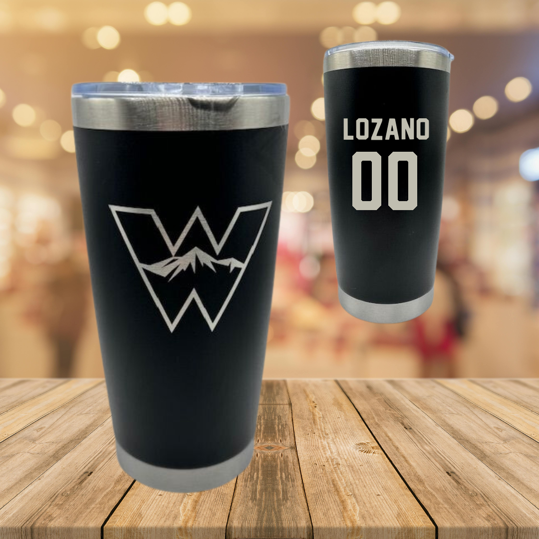 Western Colorado University Soccer Black Stainless Steel Tumbler - #00 Jadyn Lozano