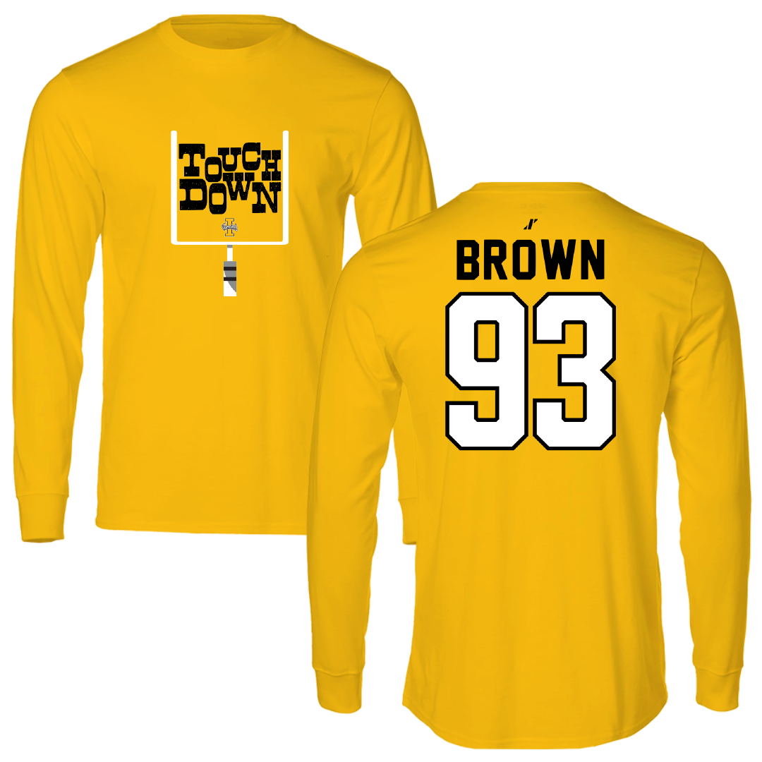 University of Idaho Football Gold Touchdown Long Sleeve - #93 Sam Brown