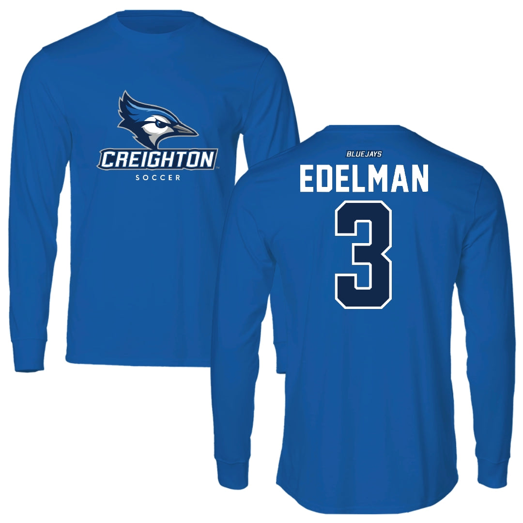 Creighton University Soccer Blue Long Sleeve - #3 Brian Edelman