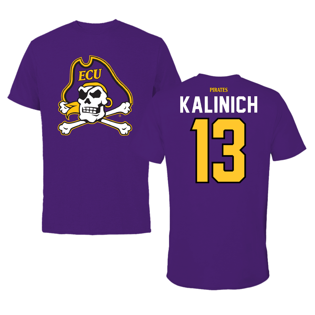 East Carolina University Baseball Purple Tee - #13 Michael Kalinich