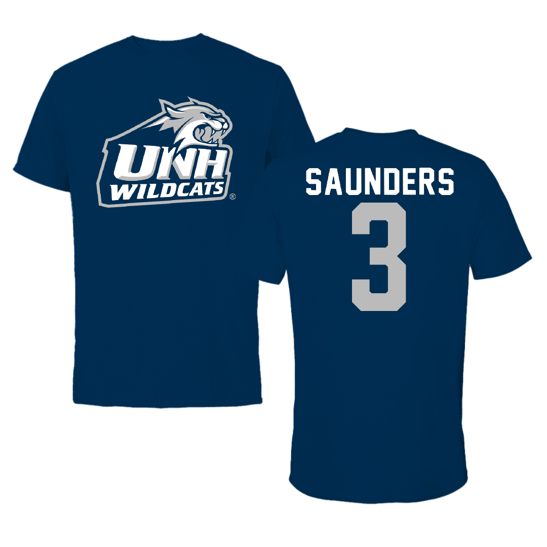 University of New Hampshire Basketball Navy Tee - #3 Dylan Saunders