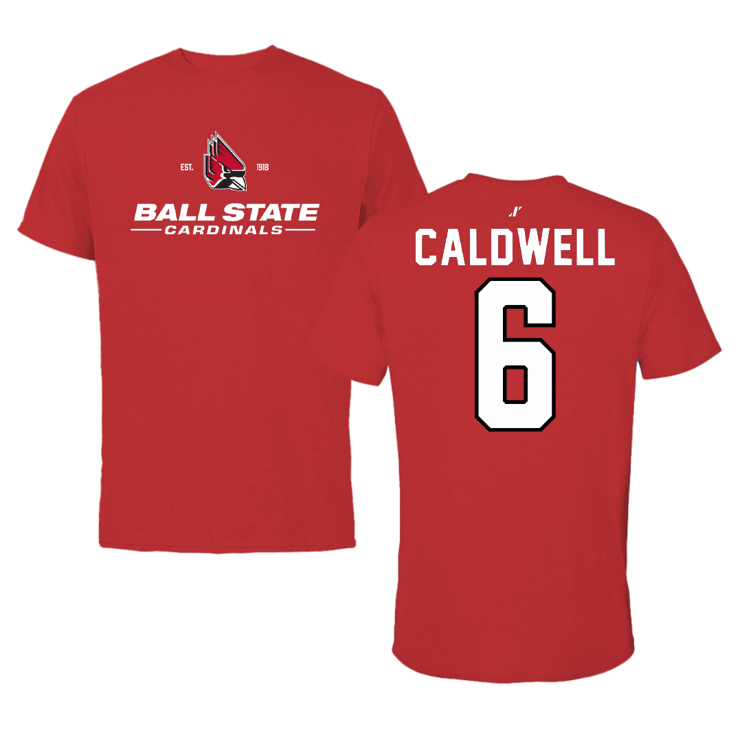 Ball State University Soccer Red General Tee - #6 Delaney Caldwell