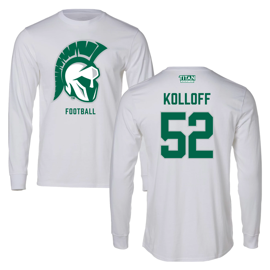 Illinois Wesleyan University Football White Long Sleeve - #52 Ethan Kolloff