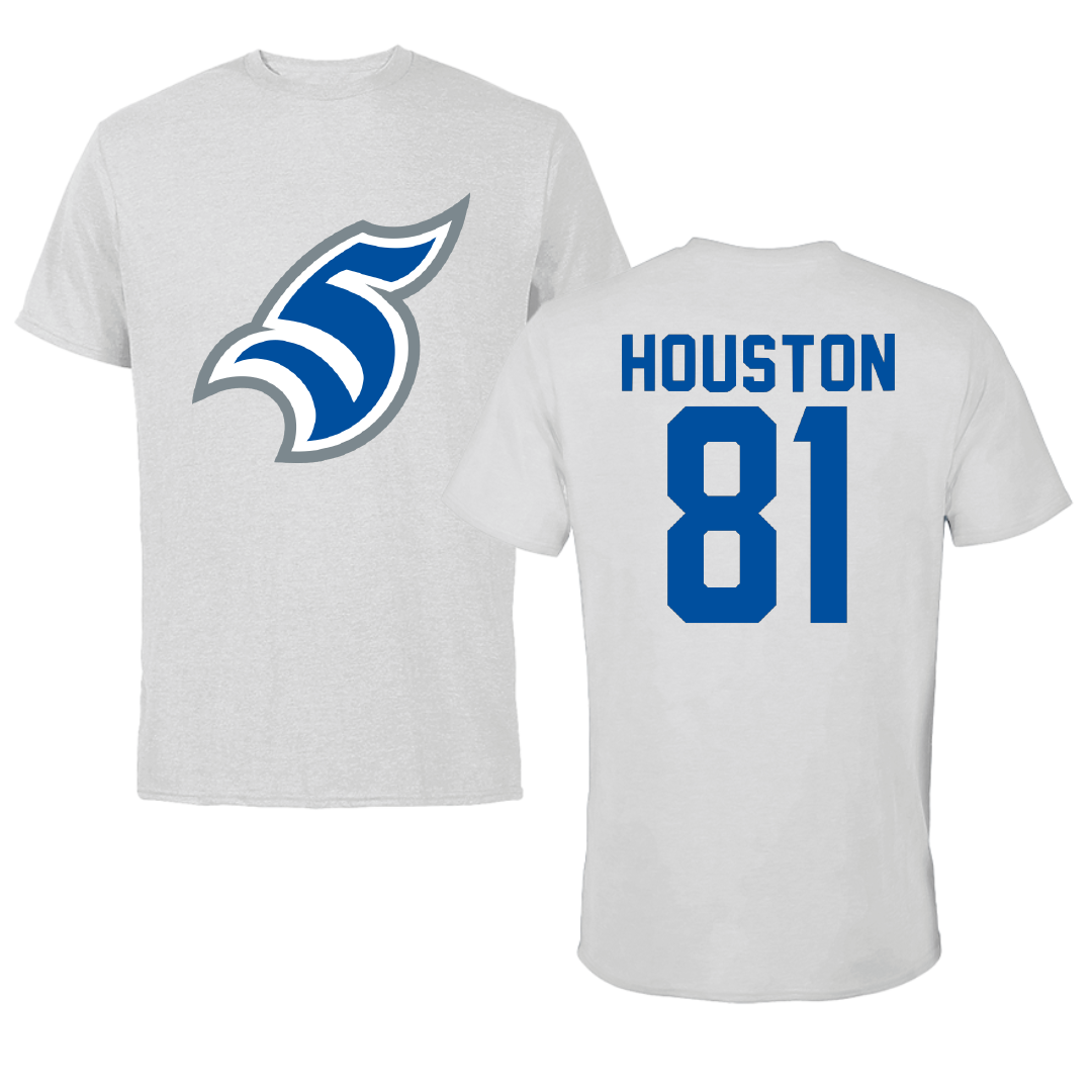 Thomas More University Football Light Gray Performance Tee - #81 Jordan Houston