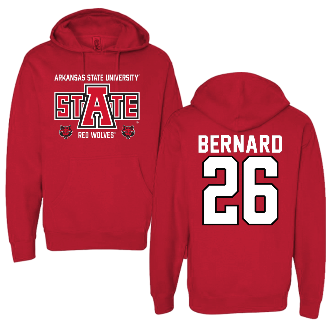 Arkansas State University Soccer Red General Hoodie - #26 Rylee Bernard