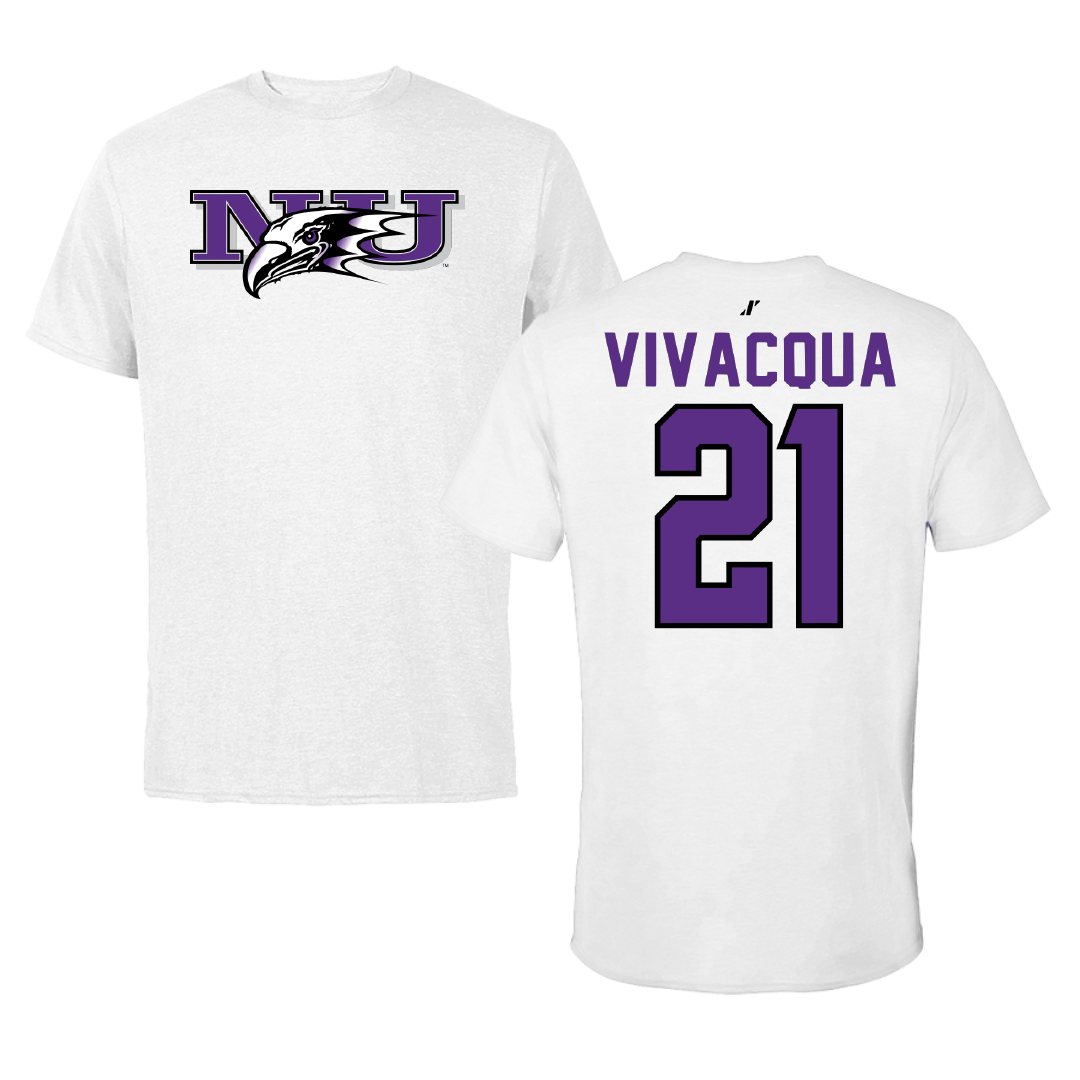 Niagara University Baseball White Tee - #21 Tyler Vivacqua