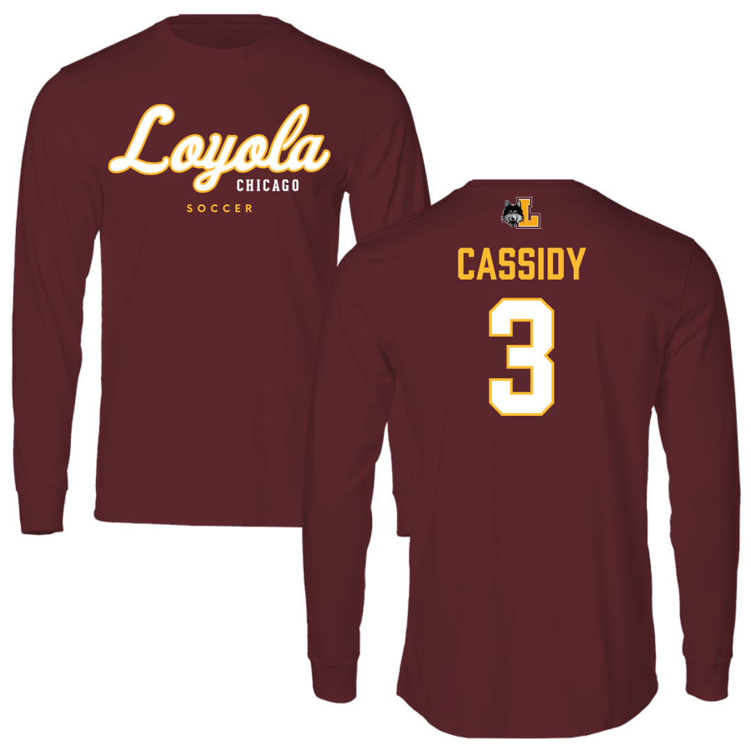 Loyola University-Chicago Soccer Maroon Block Long Sleeve - #3 Amanda Cassidy