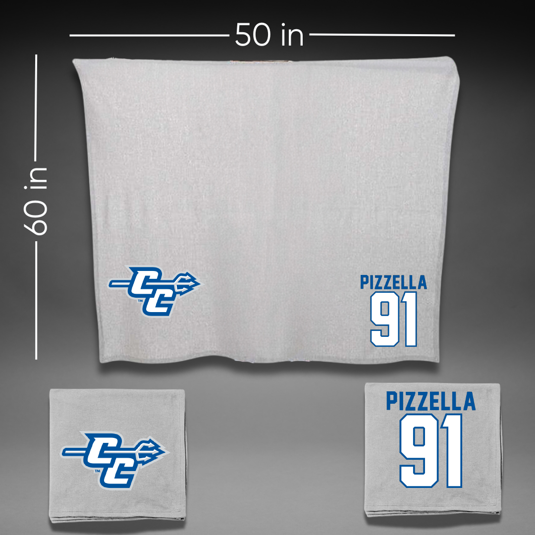 Central Connecticut State University Softball Gray Blanket - #91 Lina Pizzella