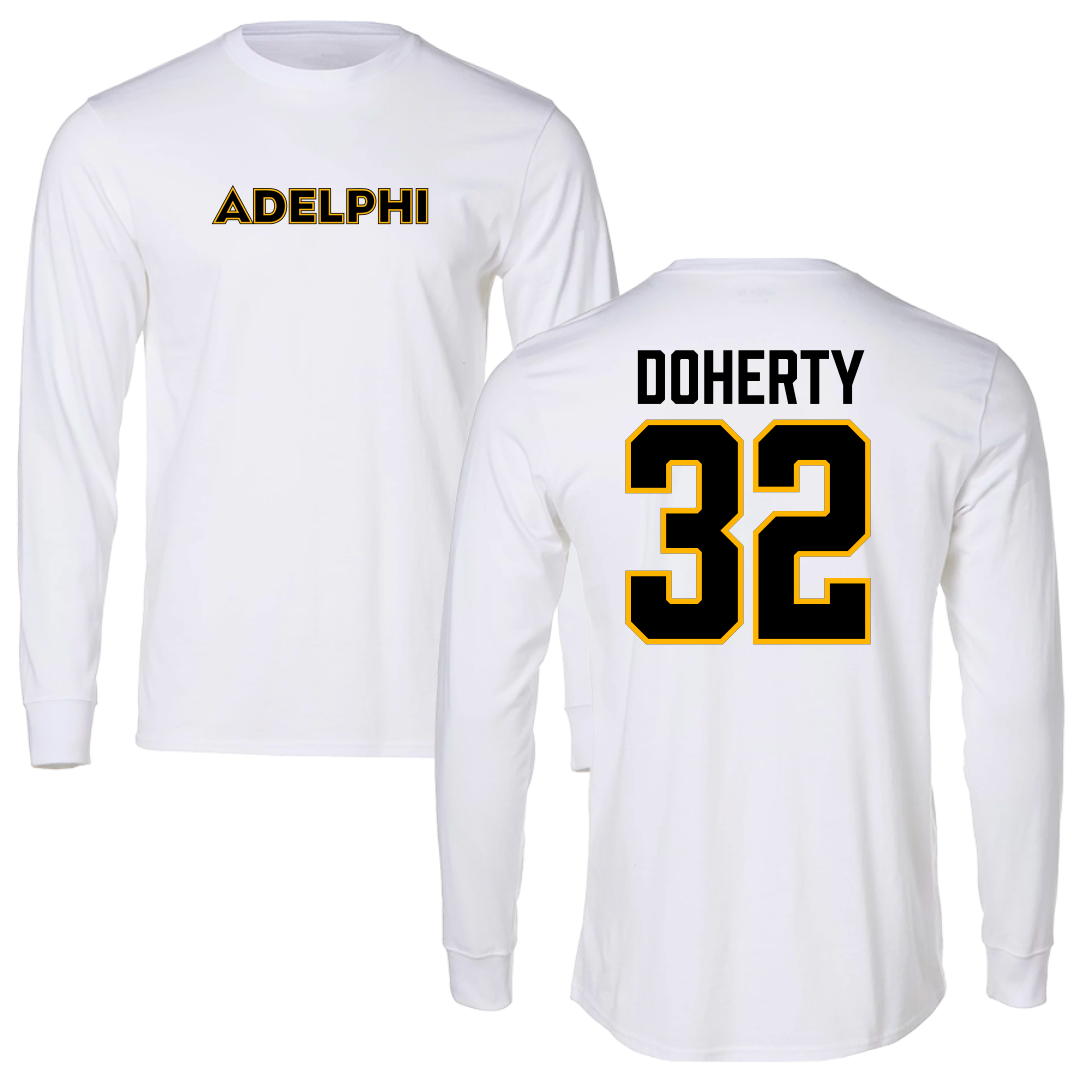 Adelphi University Lacrosse White Long Sleeve - #32 Brian Doherty