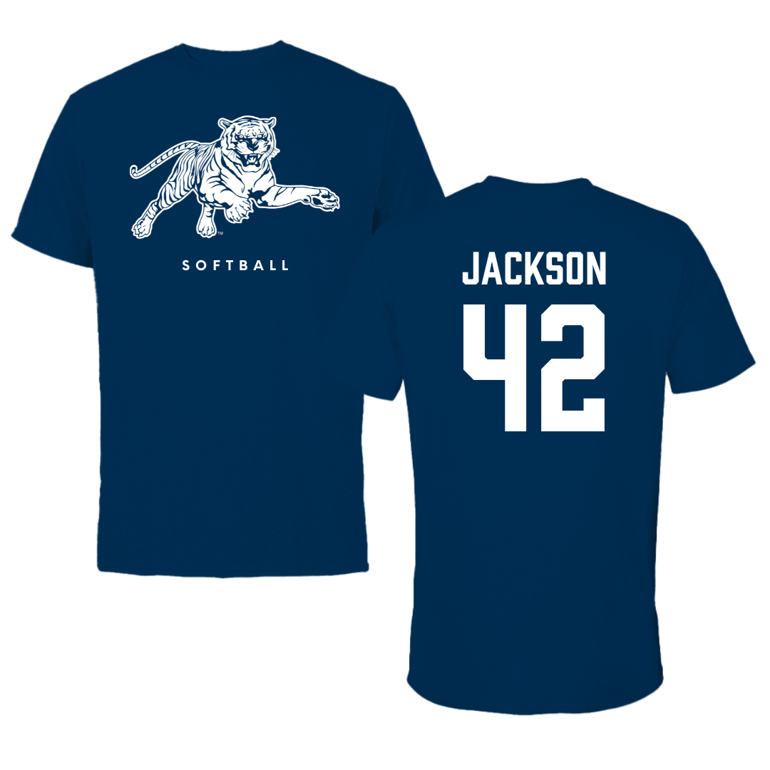 Jackson State University Softball Navy Tee - #42 Jace Jackson