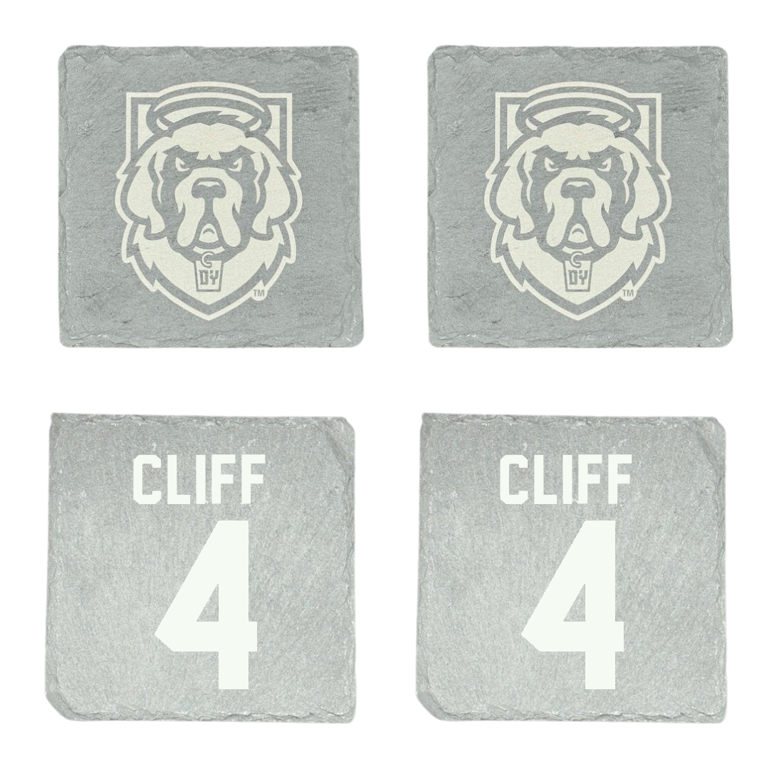 D'Youville University Lacrosse Stone Coaster (4 Pack)  - #4 Christian Cliff