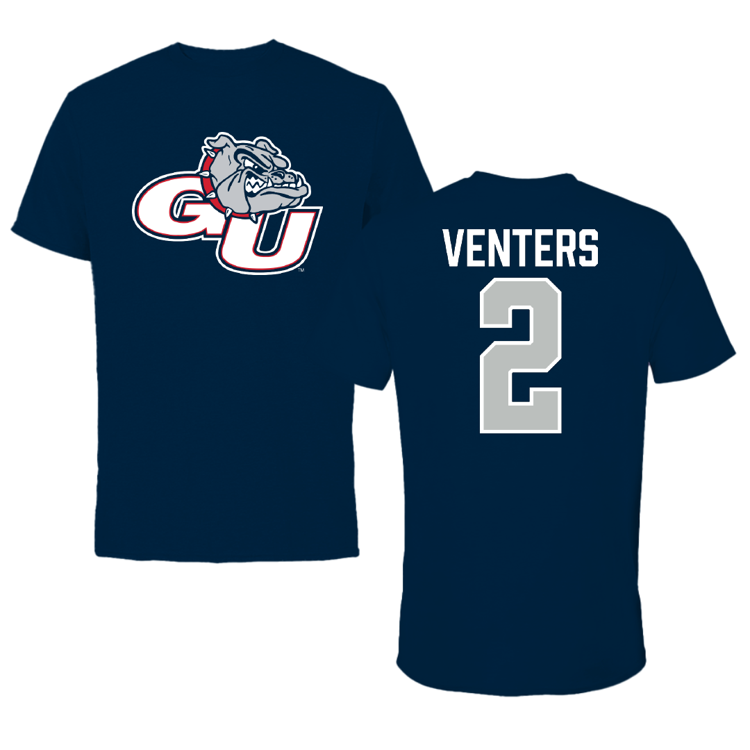 Gonzaga University Basketball Navy Performance Tee - #2 Steele Venters