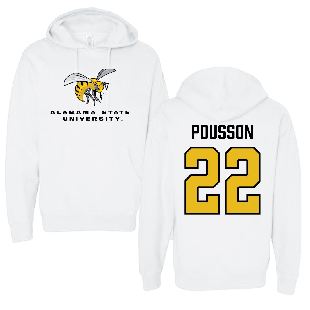 Alabama State University Softball White Block Hoodie - #22 Kohanna Pousson