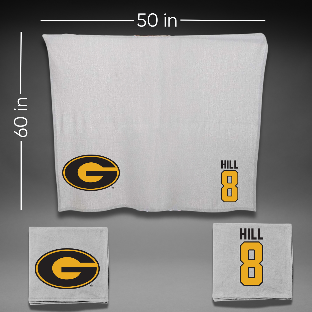 Grambling State University Baseball Gray Blanket - #8 Cameron Hill