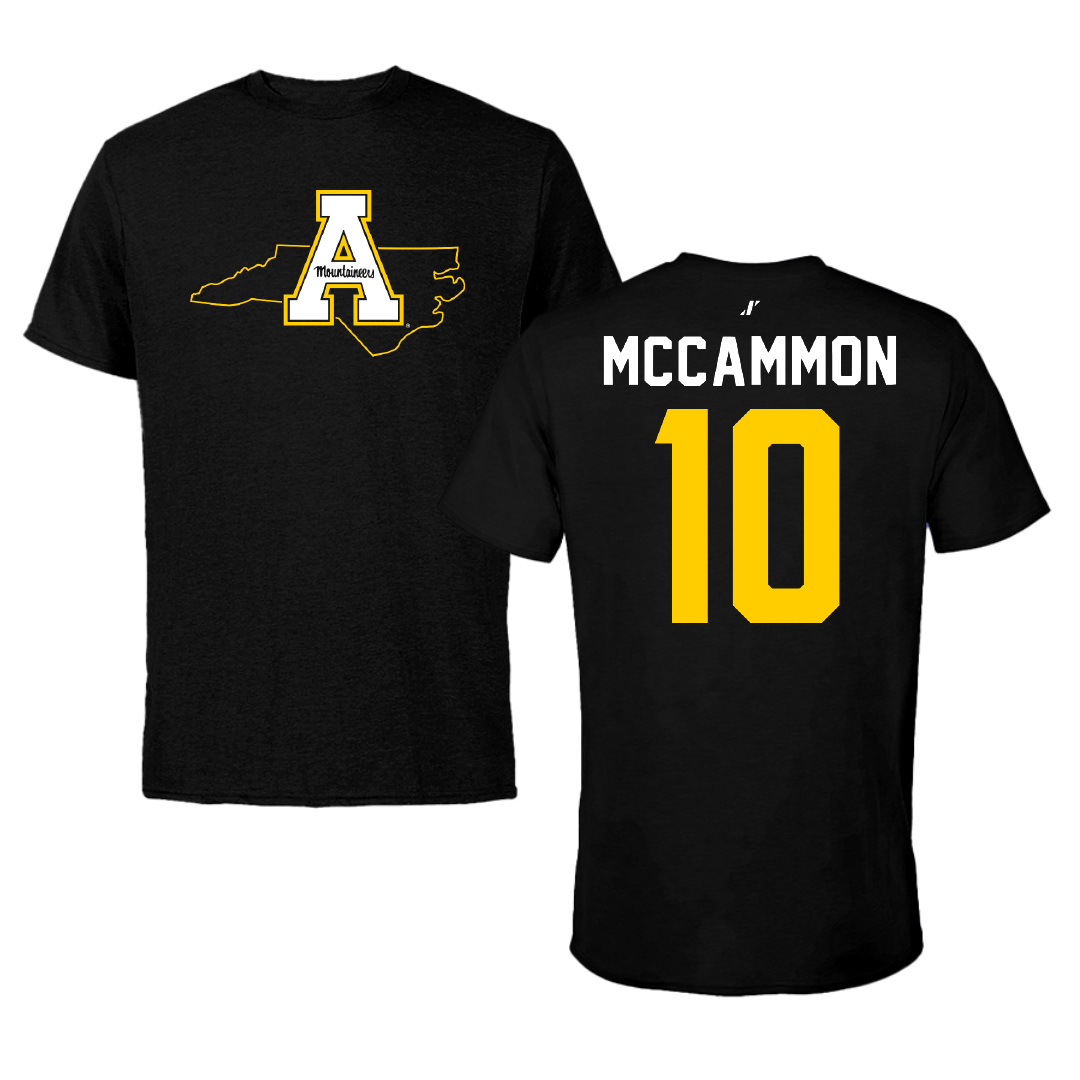 Appalachian State University Baseball Black State Performance Tee - #10 Tanner McCammon