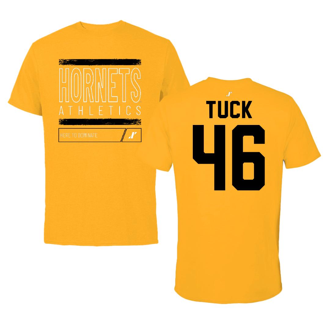 Alabama State University Football Gold Dominate Tee - #46 Harrison Tuck