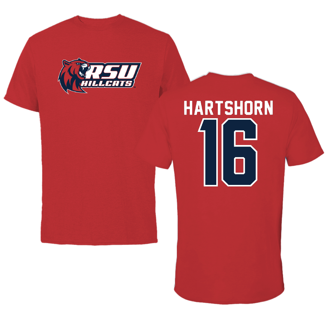 Rogers State University Soccer Red Tee - #16 Emily Hartshorn
