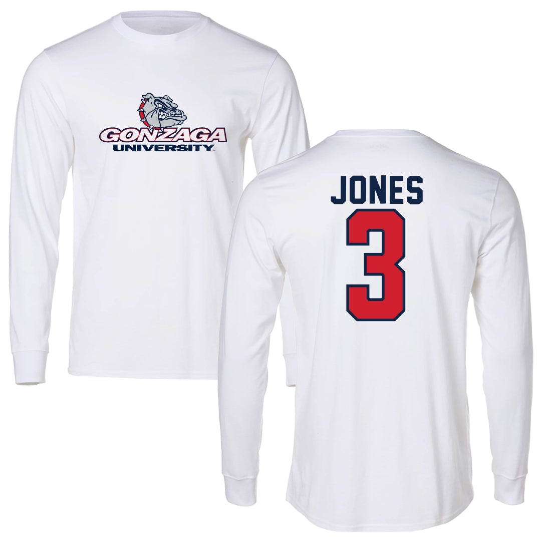 Gonzaga University Soccer White Long Sleeve - #3 Kylie Jones