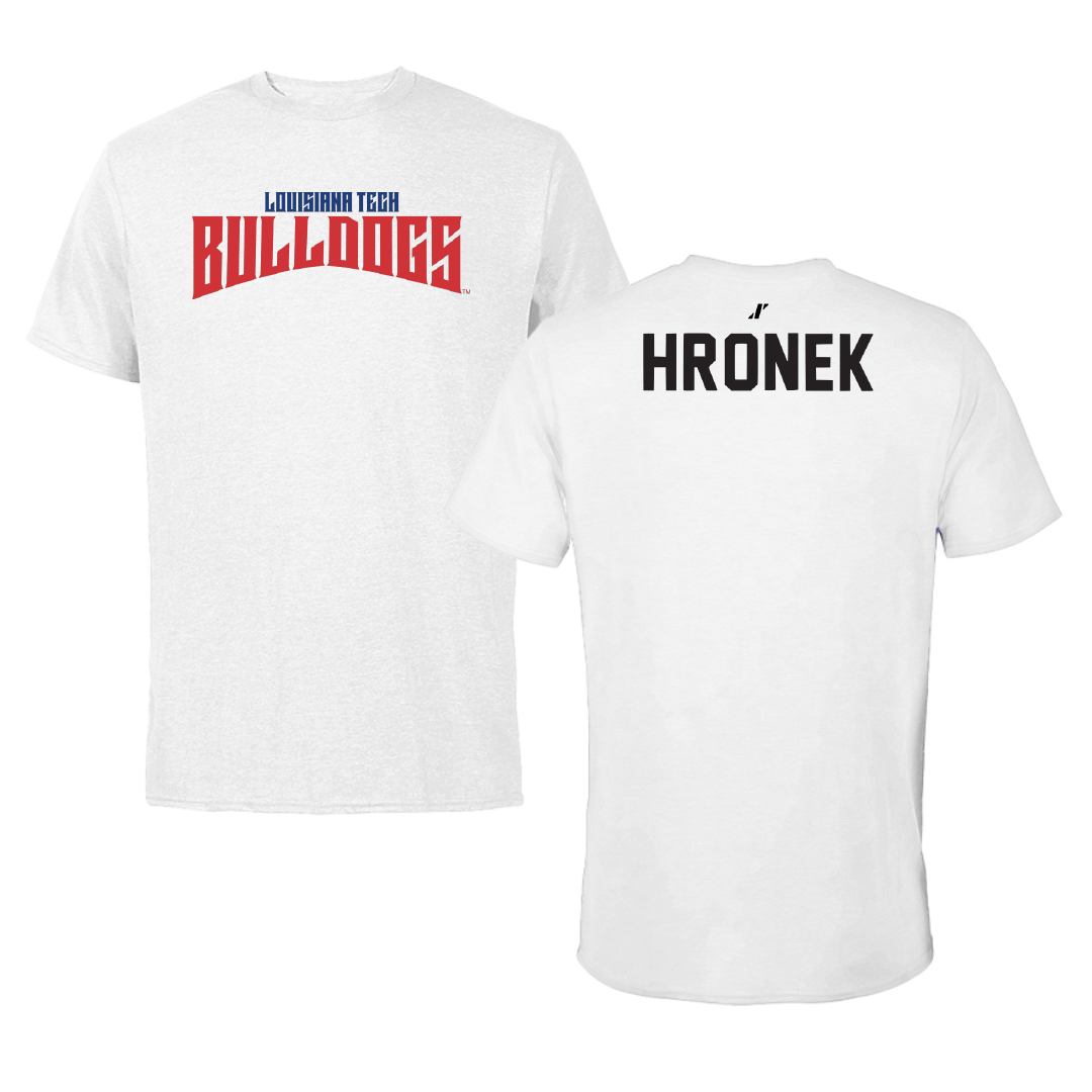 Louisiana Tech University TF and XC White Classic Performance Tee - Cullen Hronek