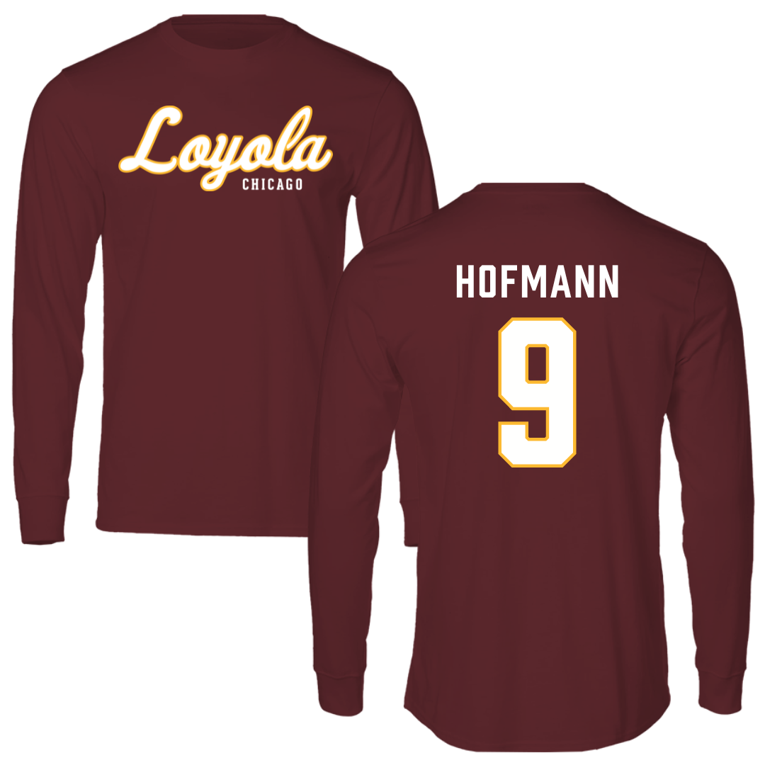 Loyola University-Chicago Soccer Maroon Long Sleeve - #9 Benni Hofmann