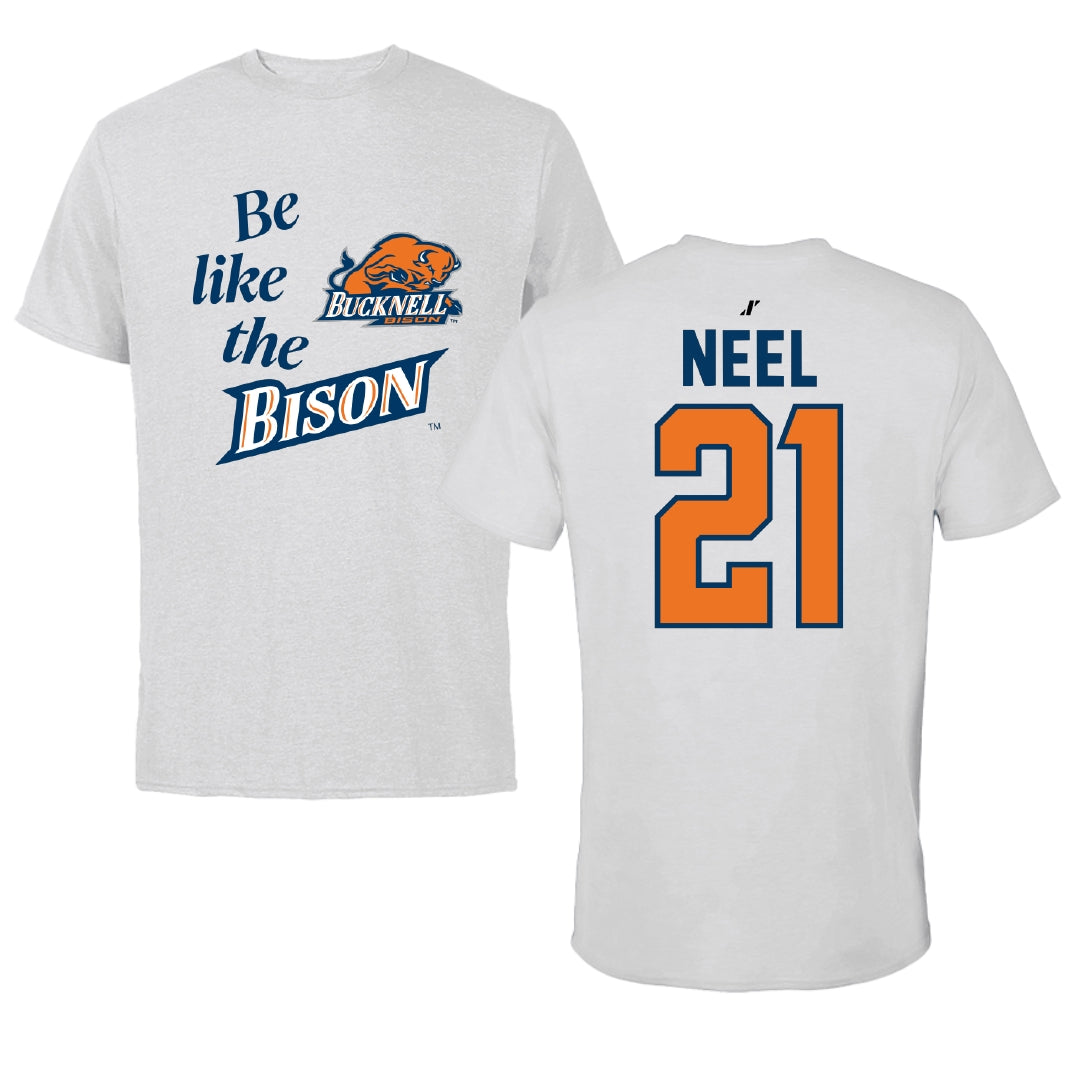 Bucknell University Football Light Gray Be Like Us Tee - #21 Paul Neel