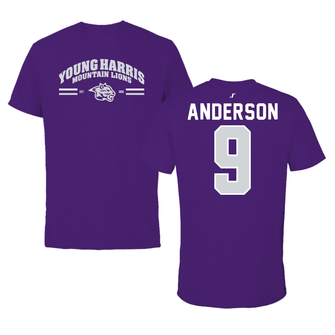 Young Harris College Lacrosse Purple General Tee - #9 Niah Anderson