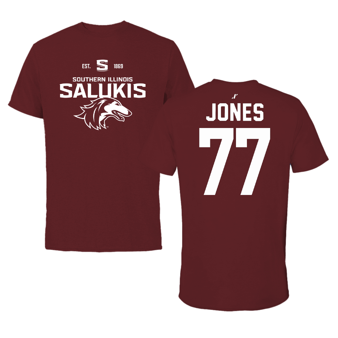 Southern Illinois University at Carbondale Softball Maroon General Tee - #77 Sidney Jones