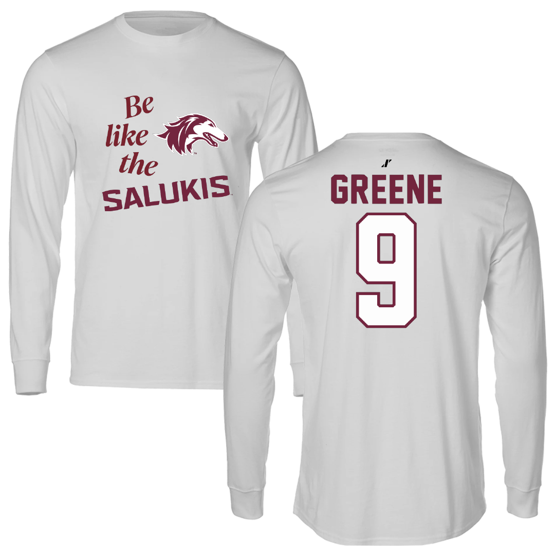 Southern Illinois University at Carbondale Football Light Gray Be Like Us Long Sleeve - #9 Dewey Greene