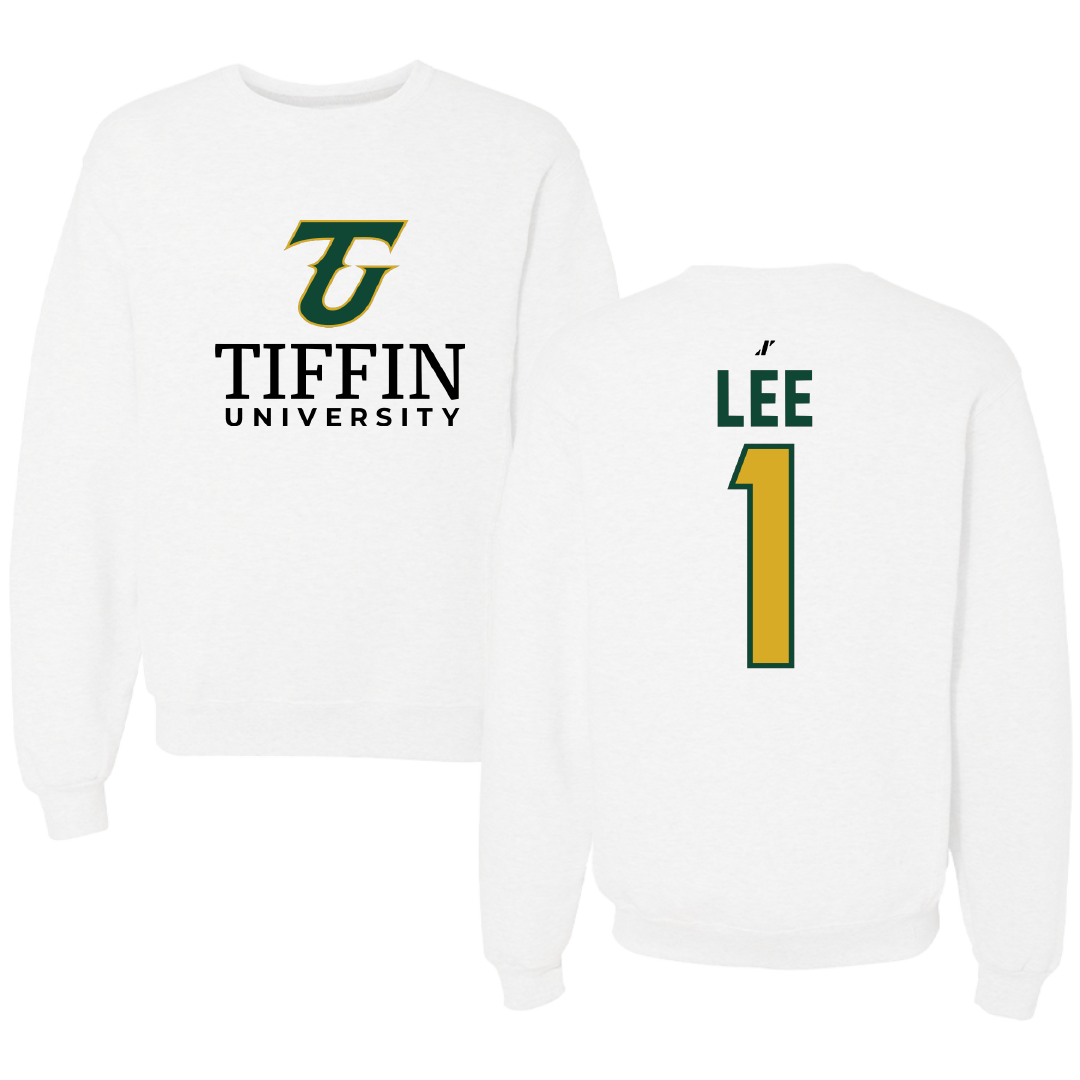 Tiffin University Soccer White Crewneck - #1 Aubree Lee