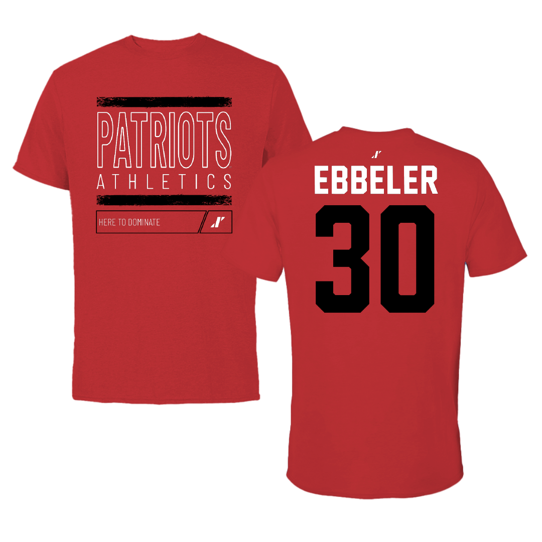Dallas Baptist University Lacrosse Red Dominate Tee - #30 Nate Ebbeler