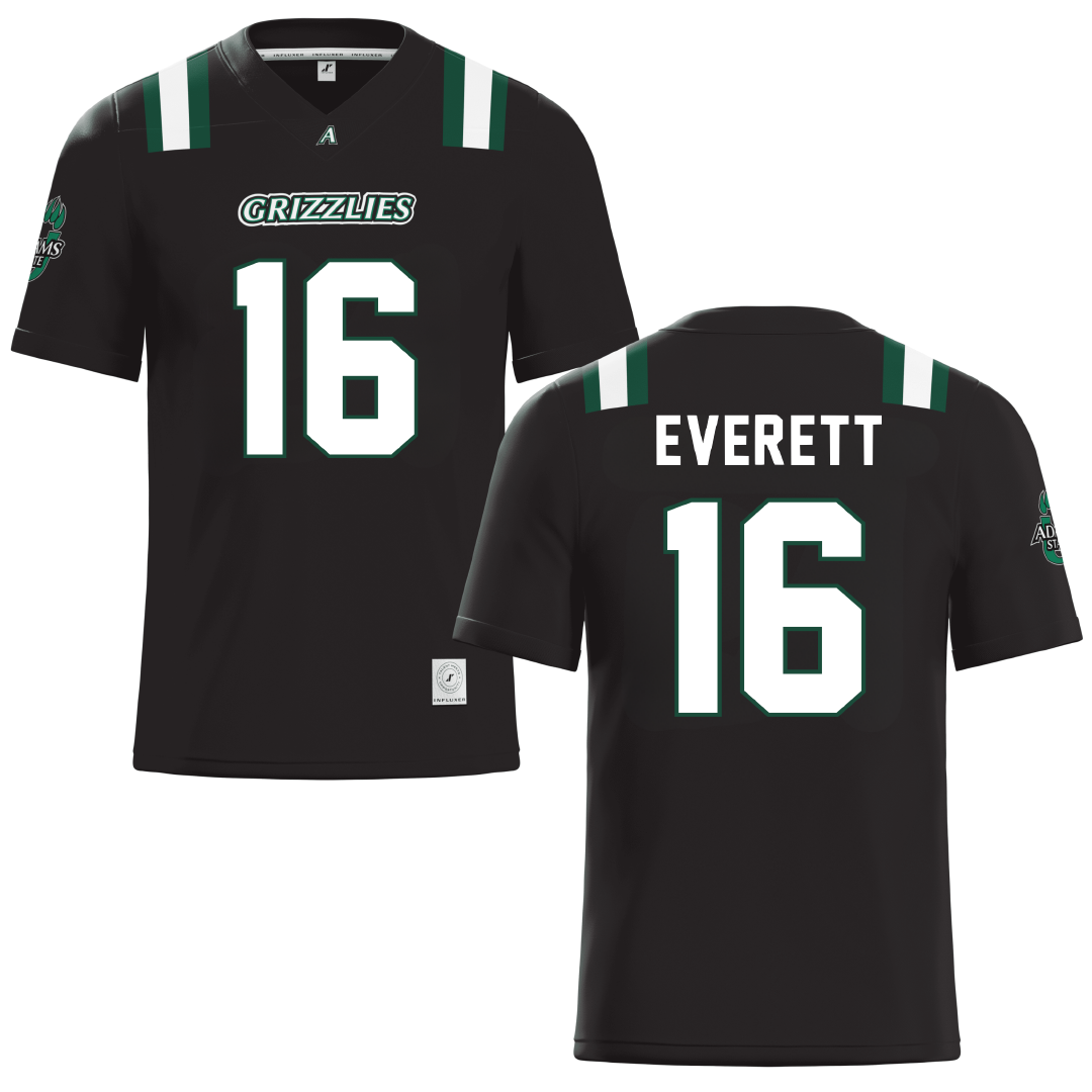 Adams State University Black Football Jersey - #16 Samantha Everett