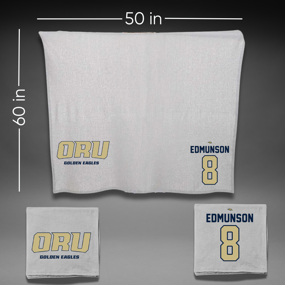 Oral Roberts University Baseball Gray Blanket - #8 Will Edmunson