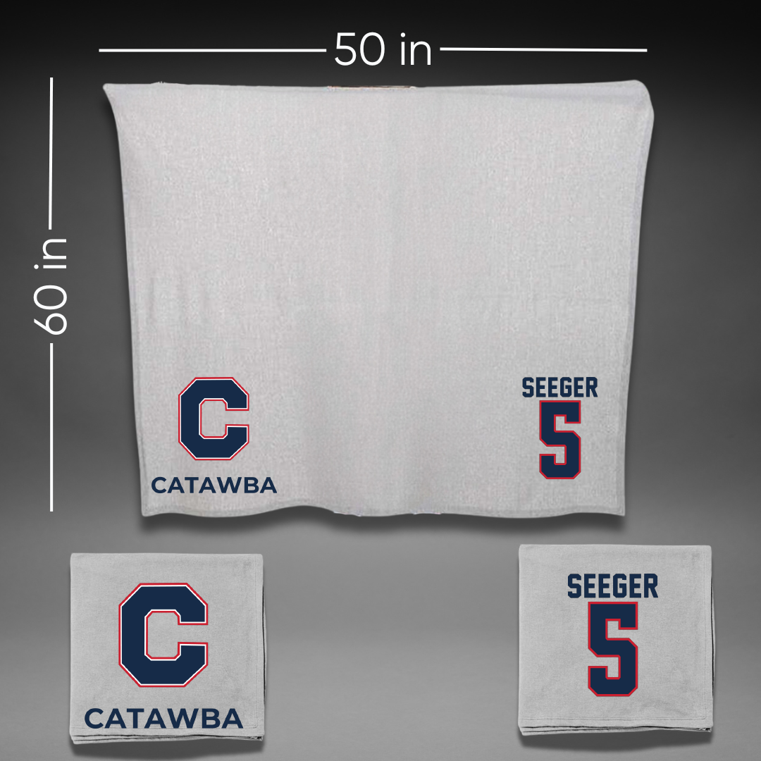Catawba College Volleyball Gray Blanket - #5 Nate Seeger
