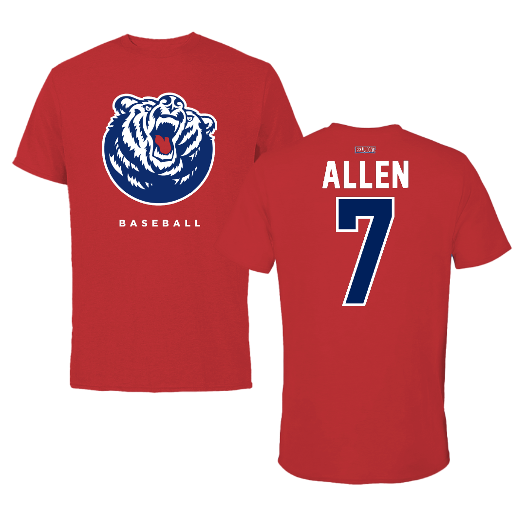 Belmont University Baseball Red Performance Tee - #7 Ty Allen