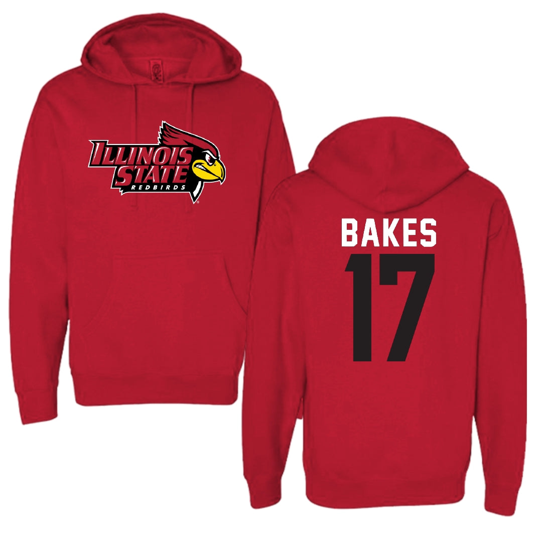 Illinois State University Baseball Red Hoodie - #17 Brayden Bakes