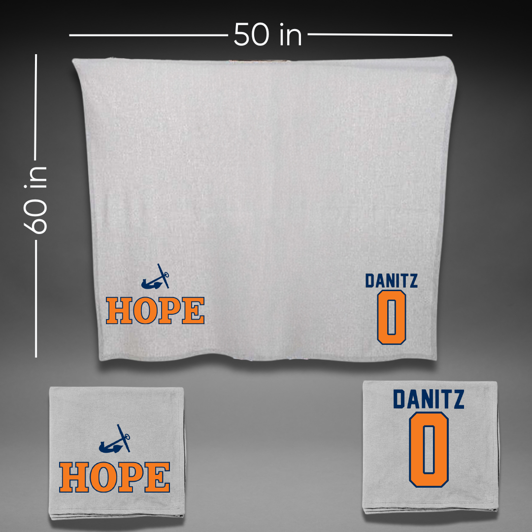 Hope College Football Gray Blanket - #0 Liam Danitz