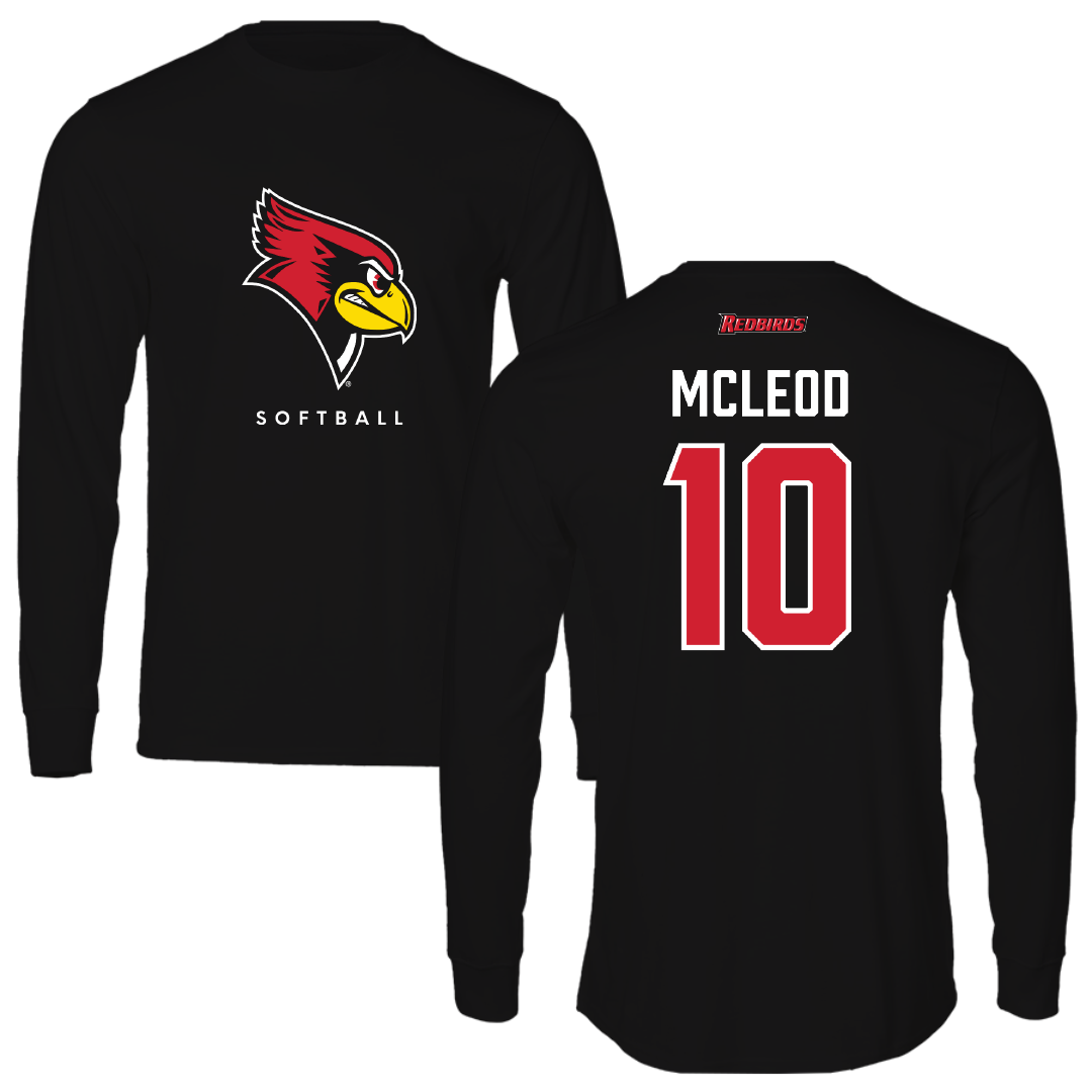 Illinois State University Softball Black Mascot Performance Long Sleeve - #10 Paige McLeod