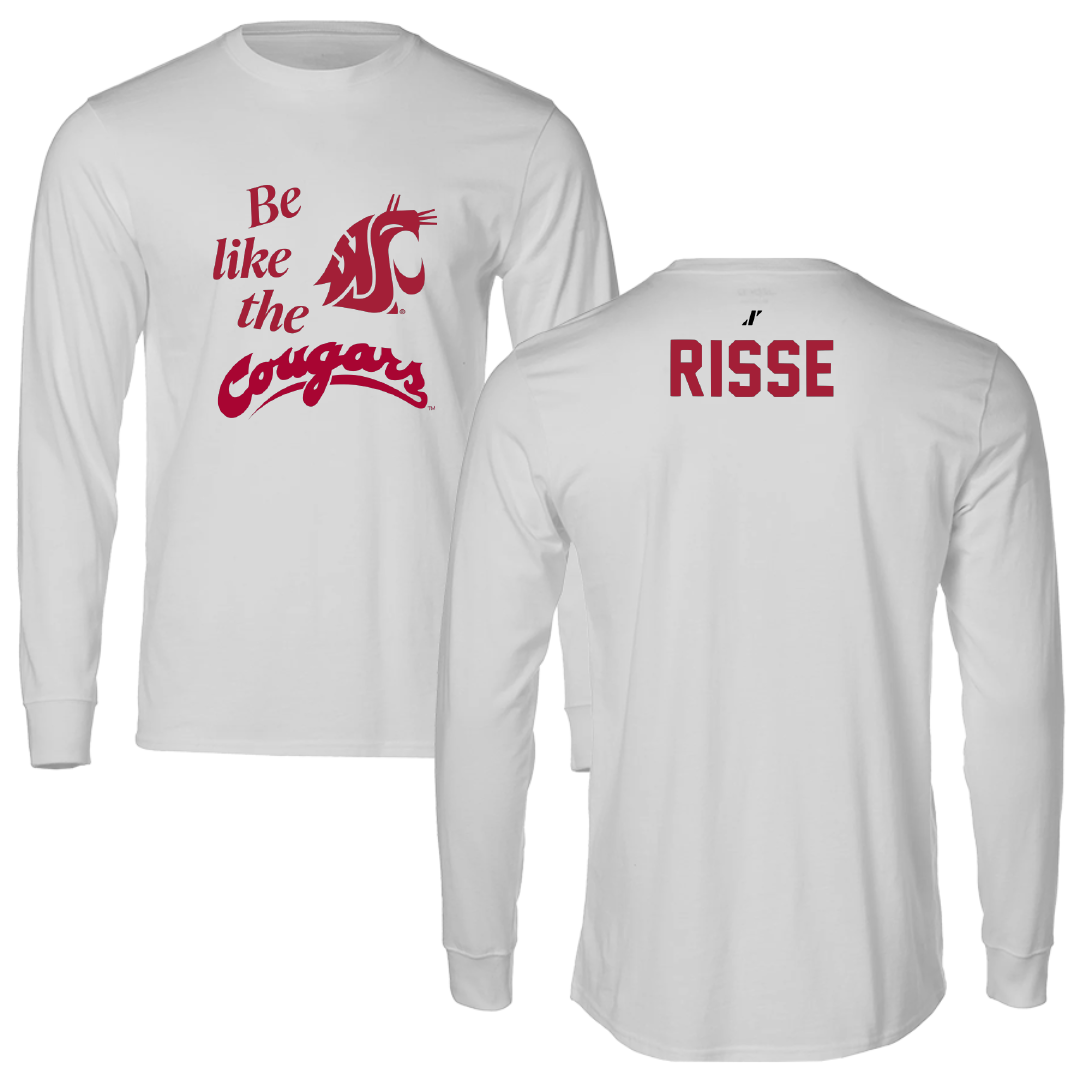 Washington State University Cheer Light Gray Be Like Us Performance Long Sleeve - Luca Risse