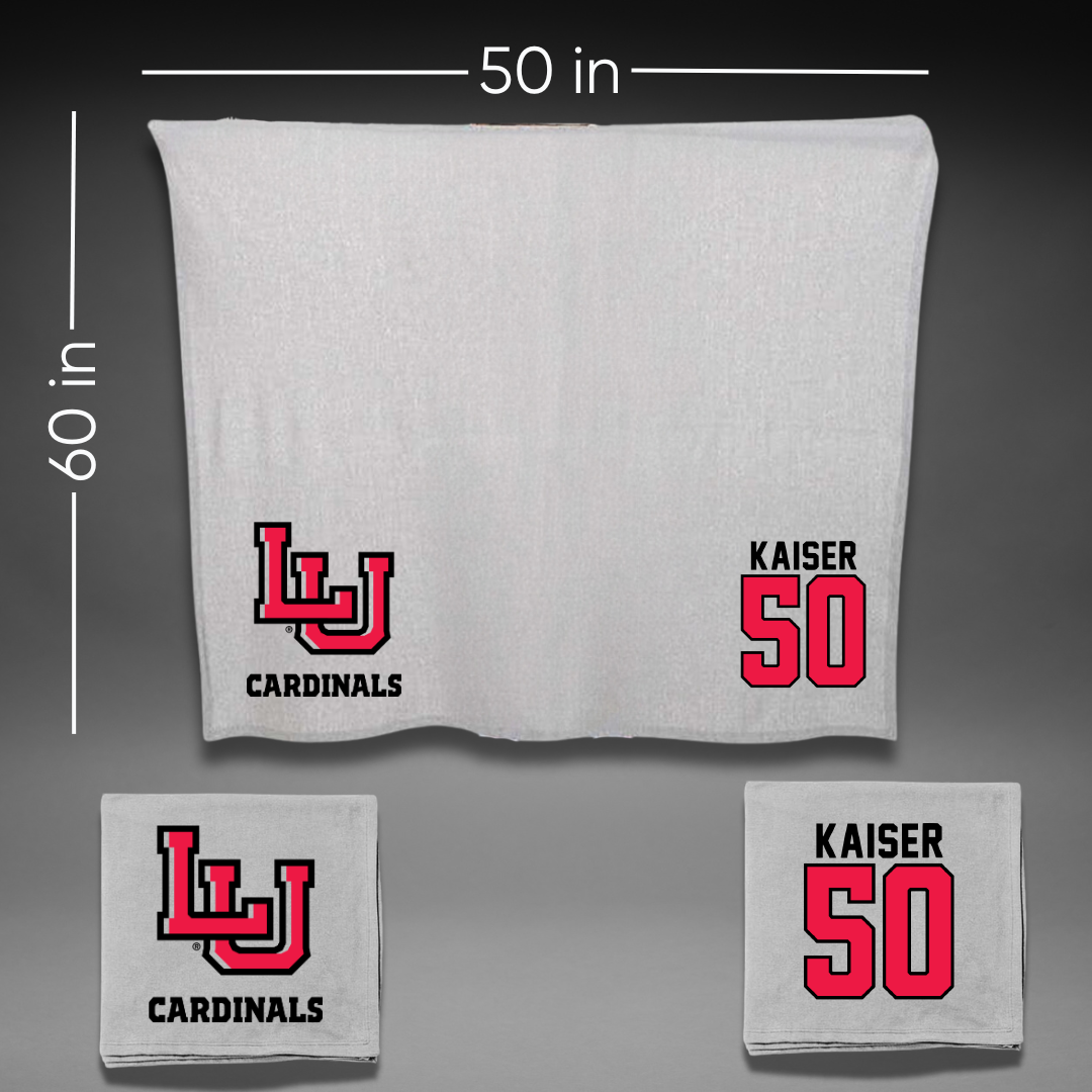 Lamar University Baseball Gray Blanket - #50 Connor Kaiser