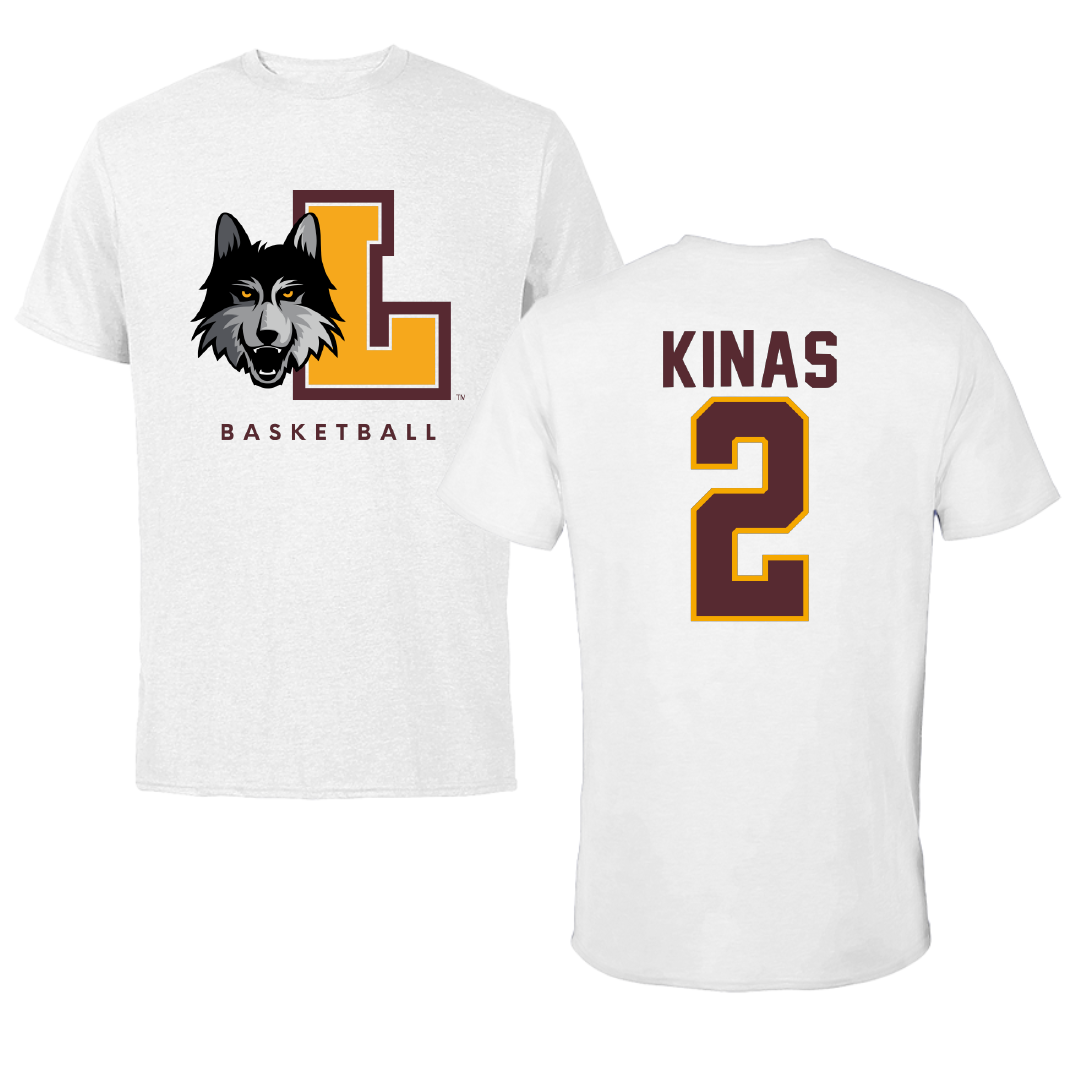 Loyola University-Chicago Basketball White Tee - #2 Alexa Kinas
