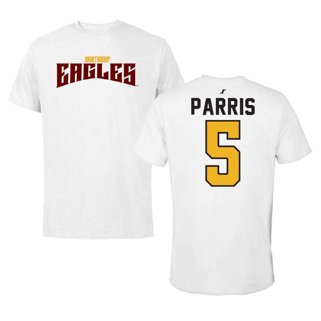 Winthrop University Soccer White Classic Performance Tee - #5 Chela Parris