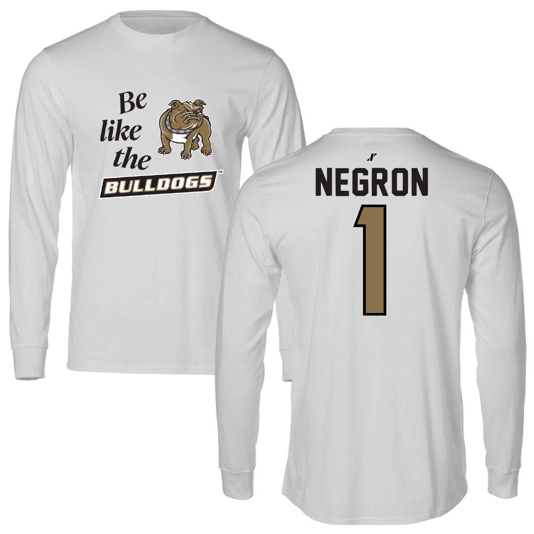Bryant University Soccer Light Gray Be Like Us Performance Long Sleeve - #1 Selena Negron