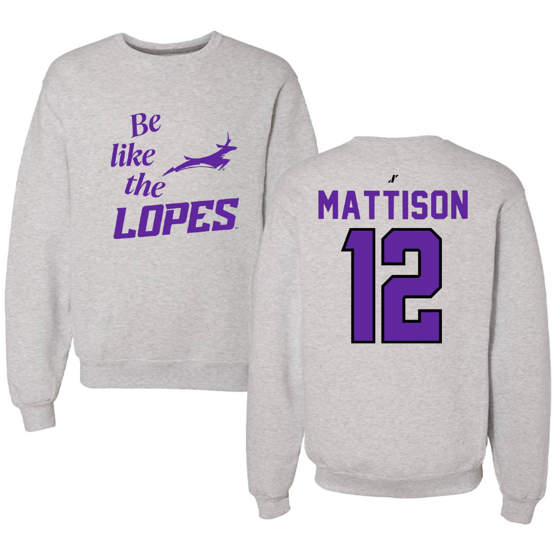 Grand Canyon University Baseball Light Gray Be Like Us Crewneck - #12 Connor Mattison